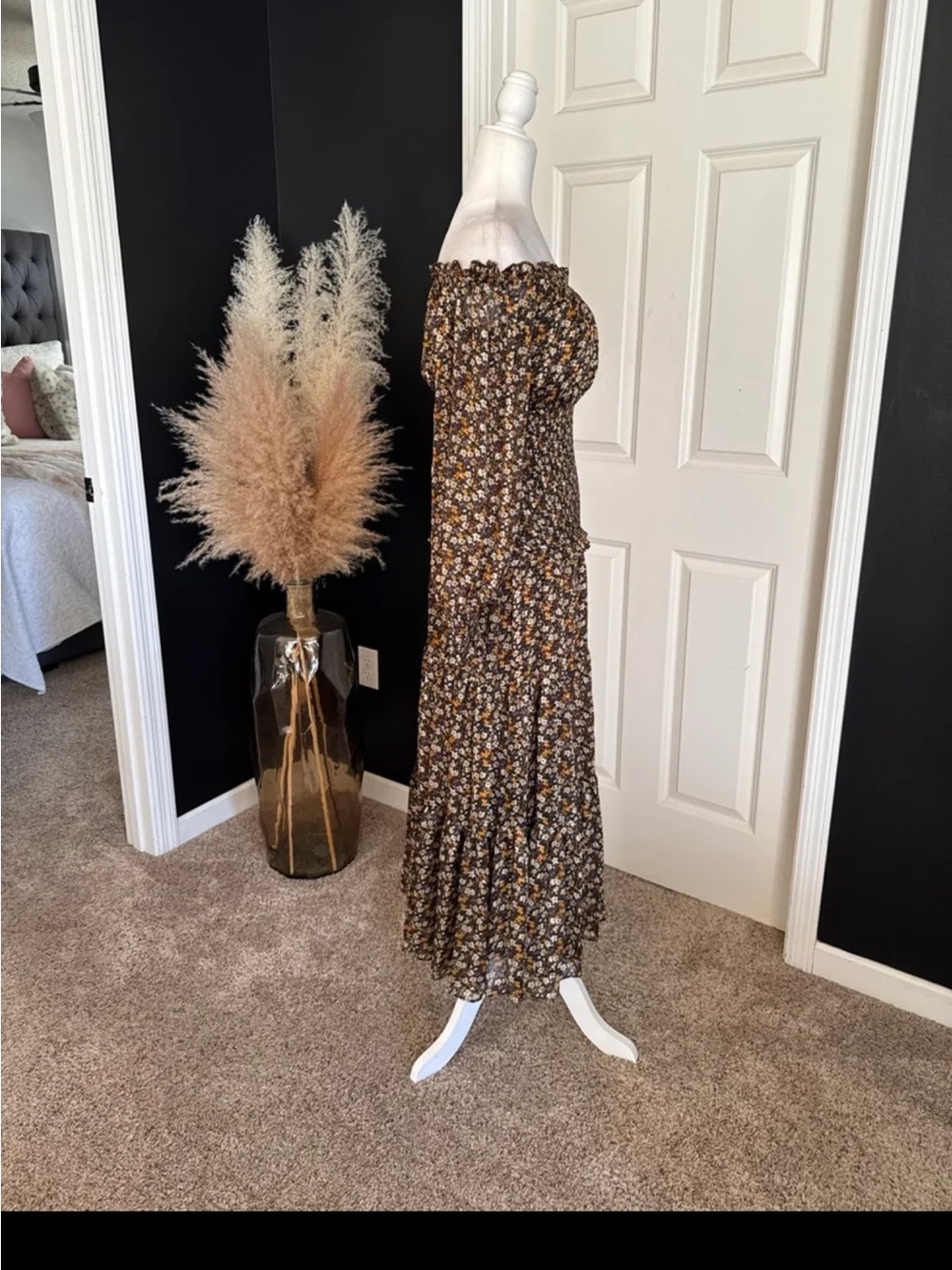 Anthropologie ASTR the Label Floral Off the Shoulder Maxi Dress size Small - Picture 6 of 12